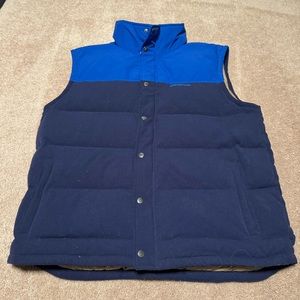 Patagonia Men’s puffy down vest size large blue/navy